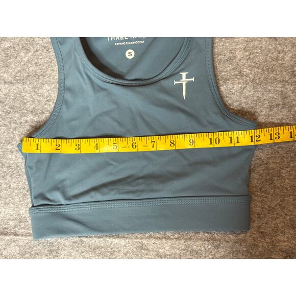 Three Nails Women's Scoop Neck Sports Bra Teal Blue Size Small - Picture 2 of 6